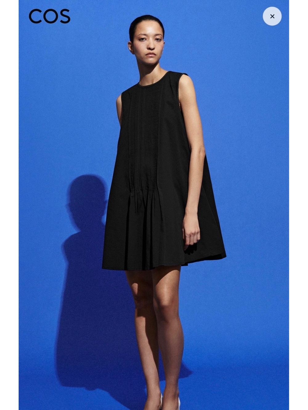 COS Cotton Pintuck A-Line Trapeze Shift Dress Size 6